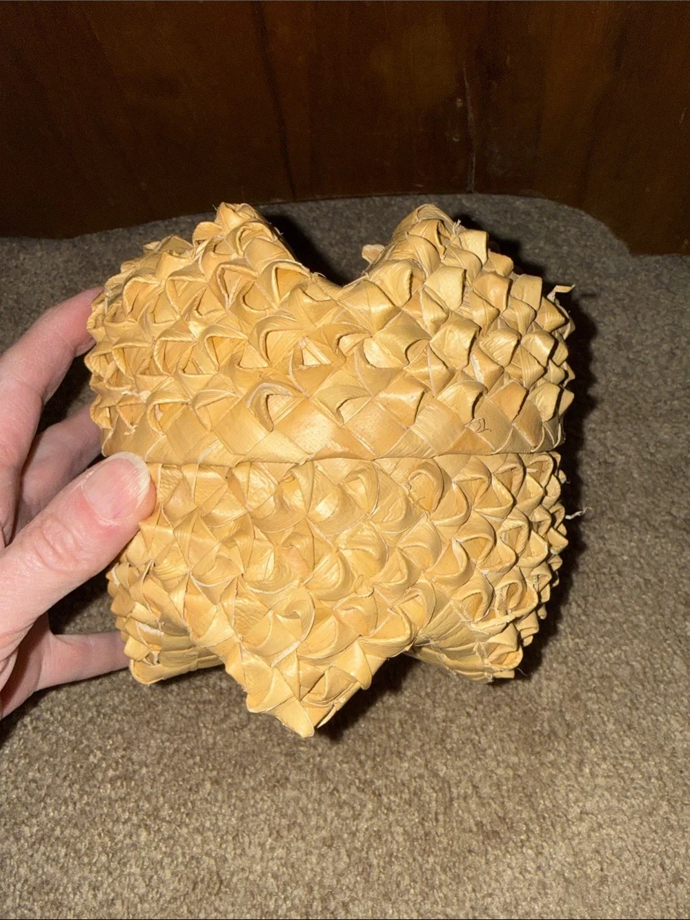 Hawaiian six point star Basket Natural Tan Decorative Basket